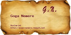 Goga Nemere névjegykártya